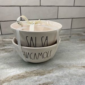 Rae Dunn salsa and guacamole bowls